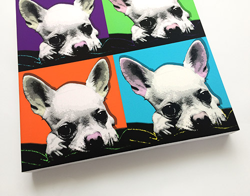 Our Warhol 4 panel dog canvas