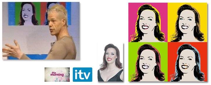 Canvas Funk created a Warhol Style Pop Art Canvas of Sharon Marshall on ITV's This Morning- some images of our press coverage